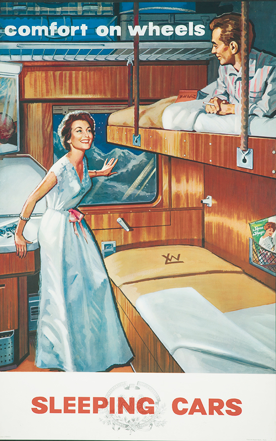 Komfort var overskriften i 1950'ernes reklame for Wagon-Lits sovevogn. Foto: Jernebanemuseet