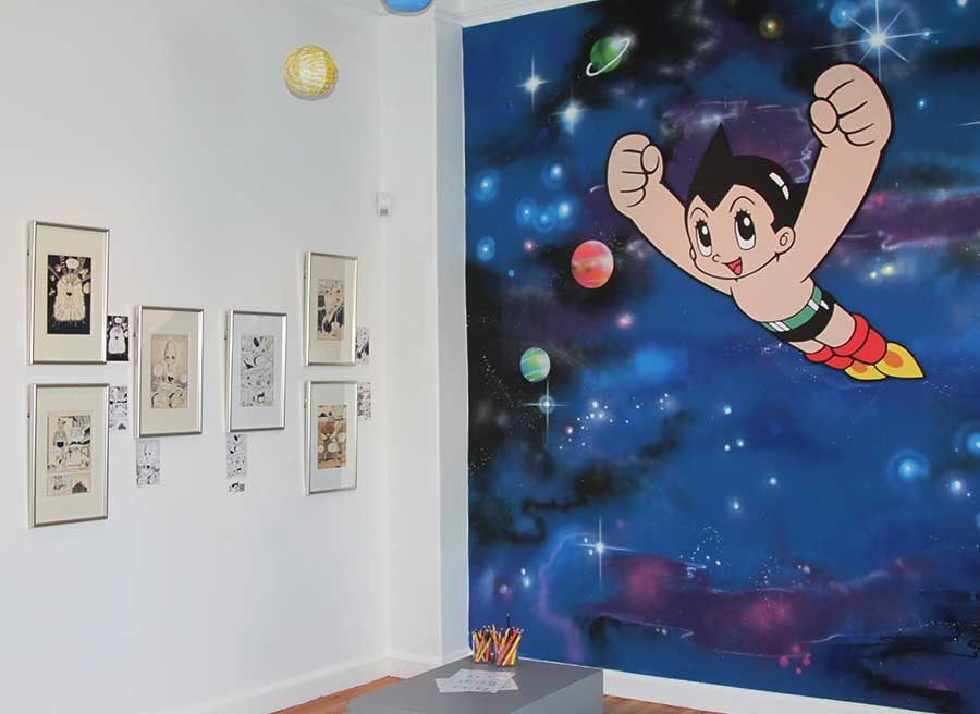 Den japanske manga-mester Osamu Tezuka er en af de andre tegnere, som museet har sat spot på i særudstillinger efter moderniseringen. Foto: Storm P. Museet