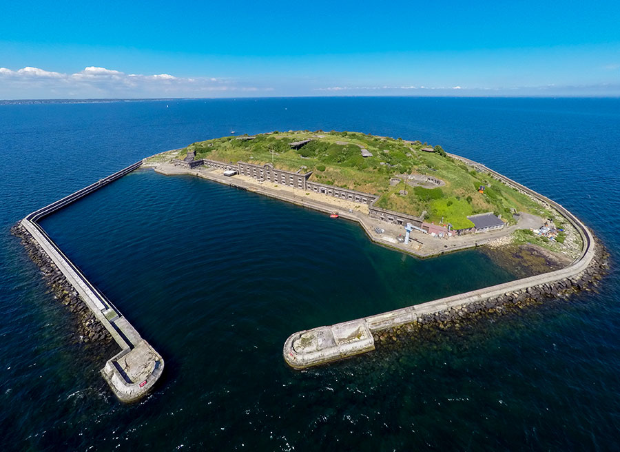 Middelgrundsfortet fra slutningen af 1800-tallet var dengang en af verdens største menneskeskabte øer. Foto: Middelgrundsfonden