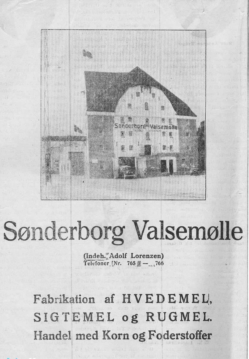 Med sin fortid som bl.a. valsemølle minder Ewers Pakhus om havnens industrihistorie. Foto: Arkiv.dk/Lokalhistorisk Arkiv for Sønderborg