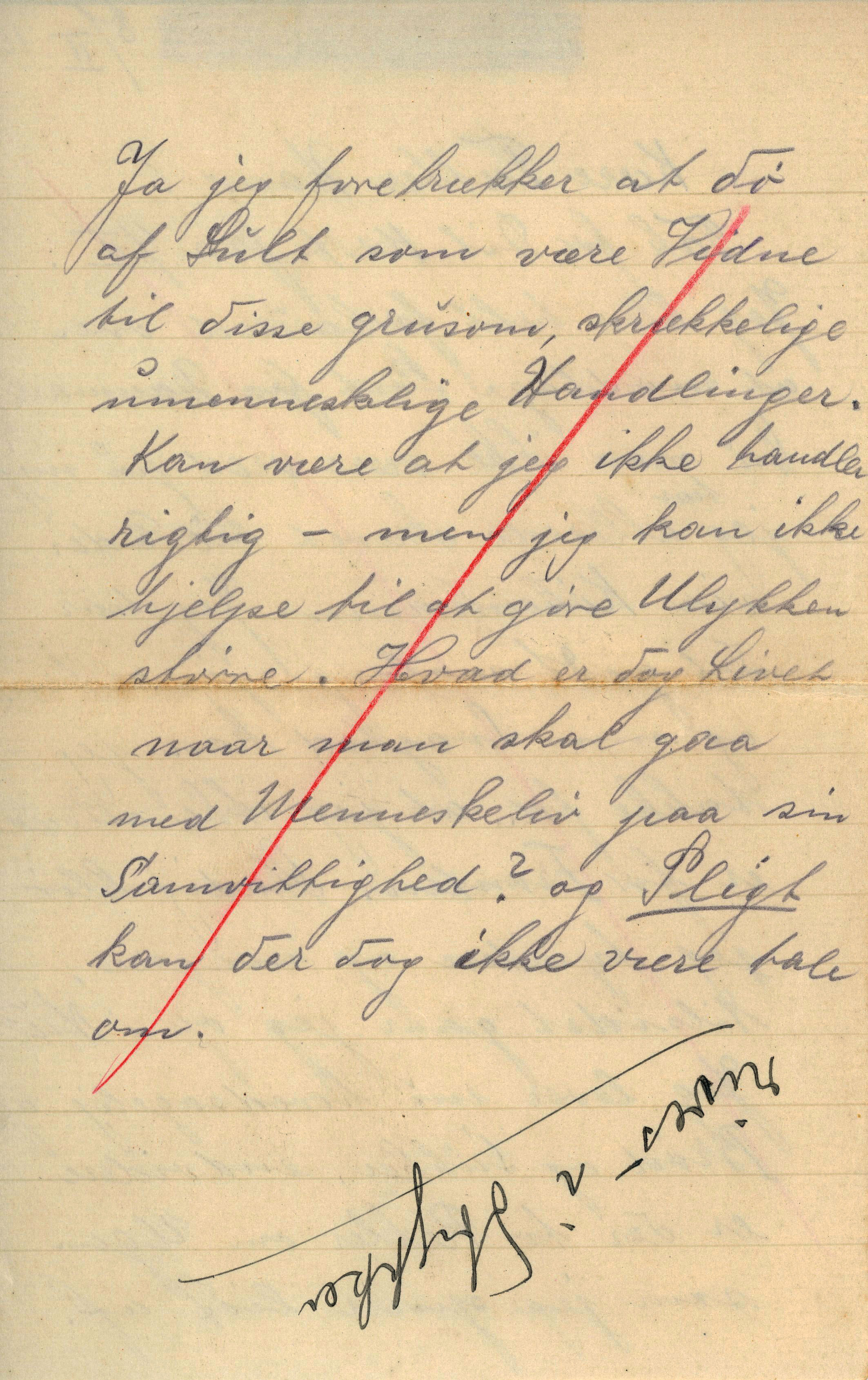 Et censureret brev fra en soldat ved fronten under første verdenskrig er en af de kilder, elever har arbejdet med i ’Arkivet i den åbne skole’. Foto: Kolding Stadsarkiv