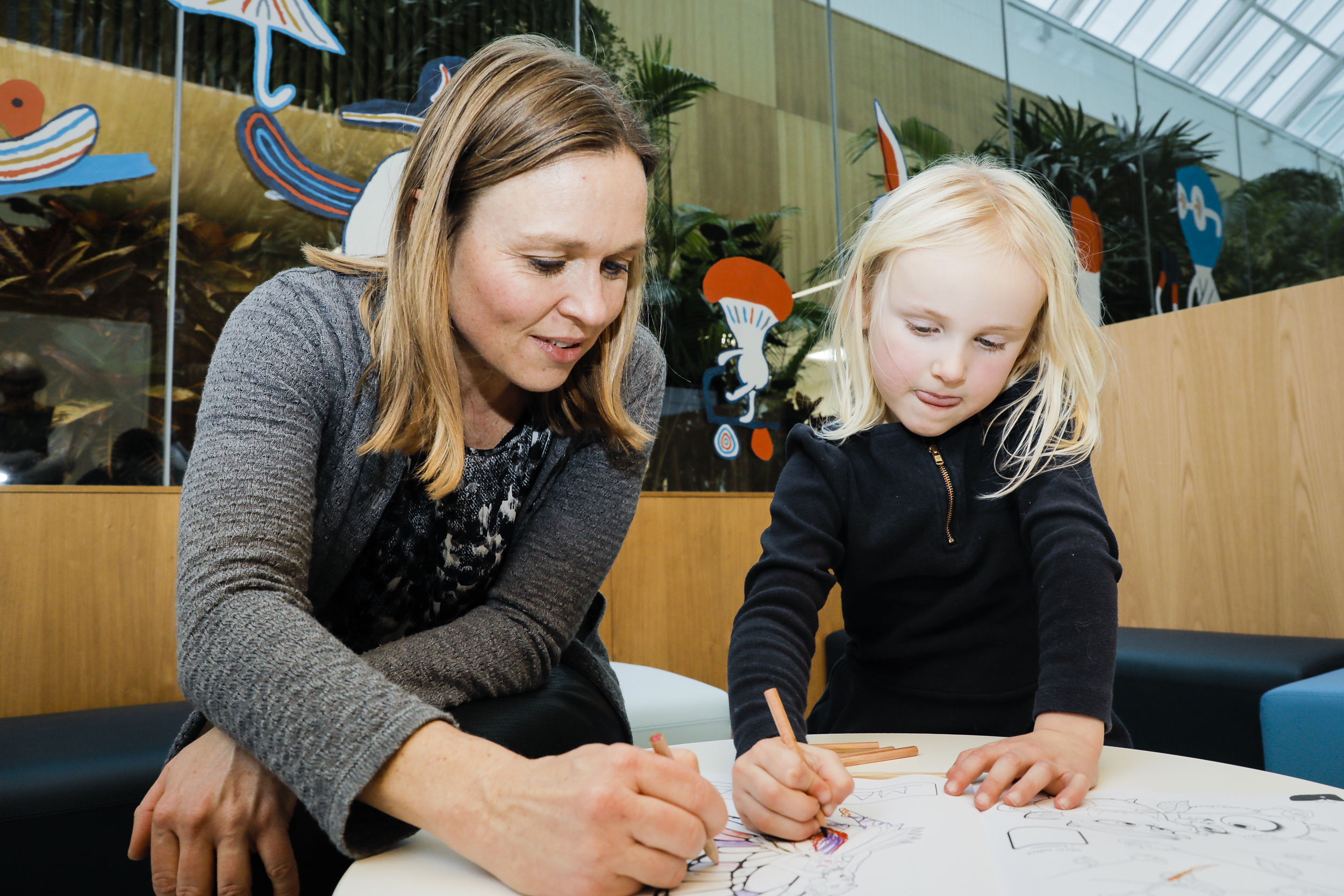 En særlig del af venteområdet i Dansk Center for Partikelterapi er indrettet til børn. Foto: John Kristensen